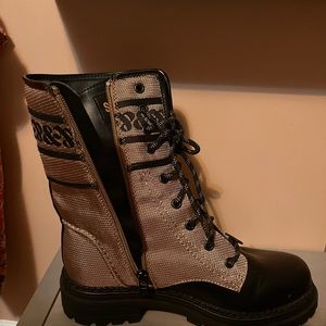 Zip and lace up bootie